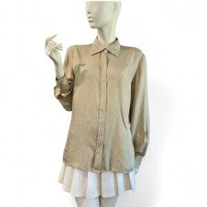 Brooks Brothers 100 Silk Bridle-Bit Print Blouse